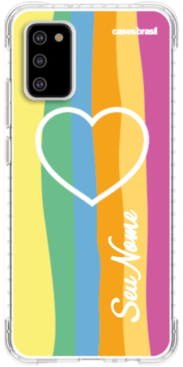 Capinha para Celular Coração delicado Arco-íris Vertical