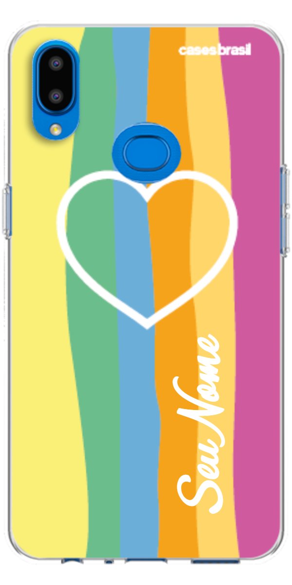 Capinha para Celular Coração delicado Arco-íris Vertical