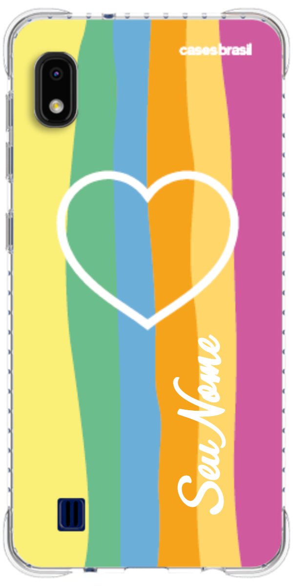 Capinha para Celular Coração delicado Arco-íris Vertical