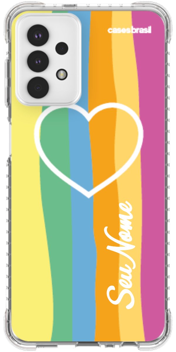 Capinha para Celular Coração delicado Arco-íris Vertical