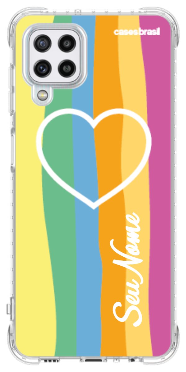 Capinha para Celular Coração delicado Arco-íris Vertical