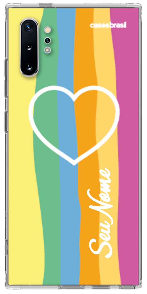 Capinha para Celular Coração delicado Arco-íris Vertical