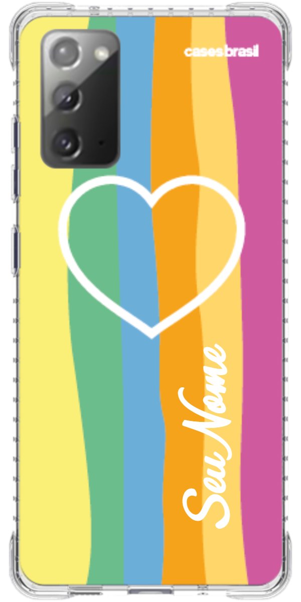 Capinha para Celular Coração delicado Arco-íris Vertical