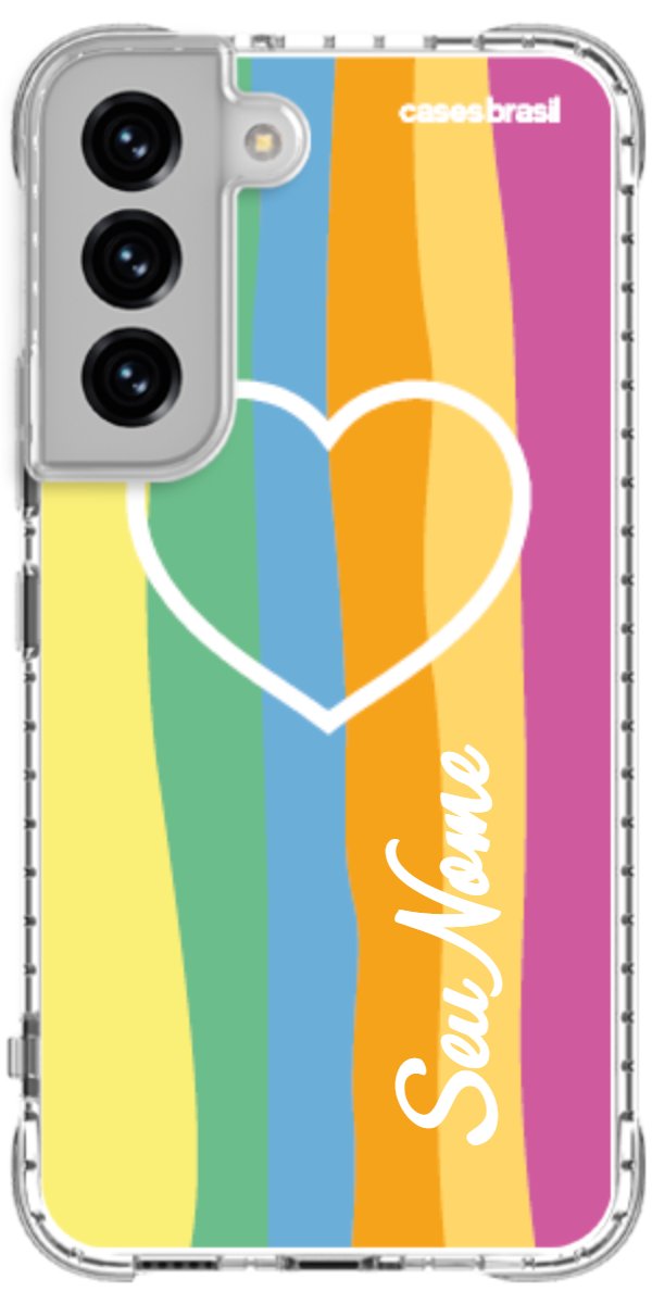 Capinha para Celular Coração delicado Arco-íris Vertical