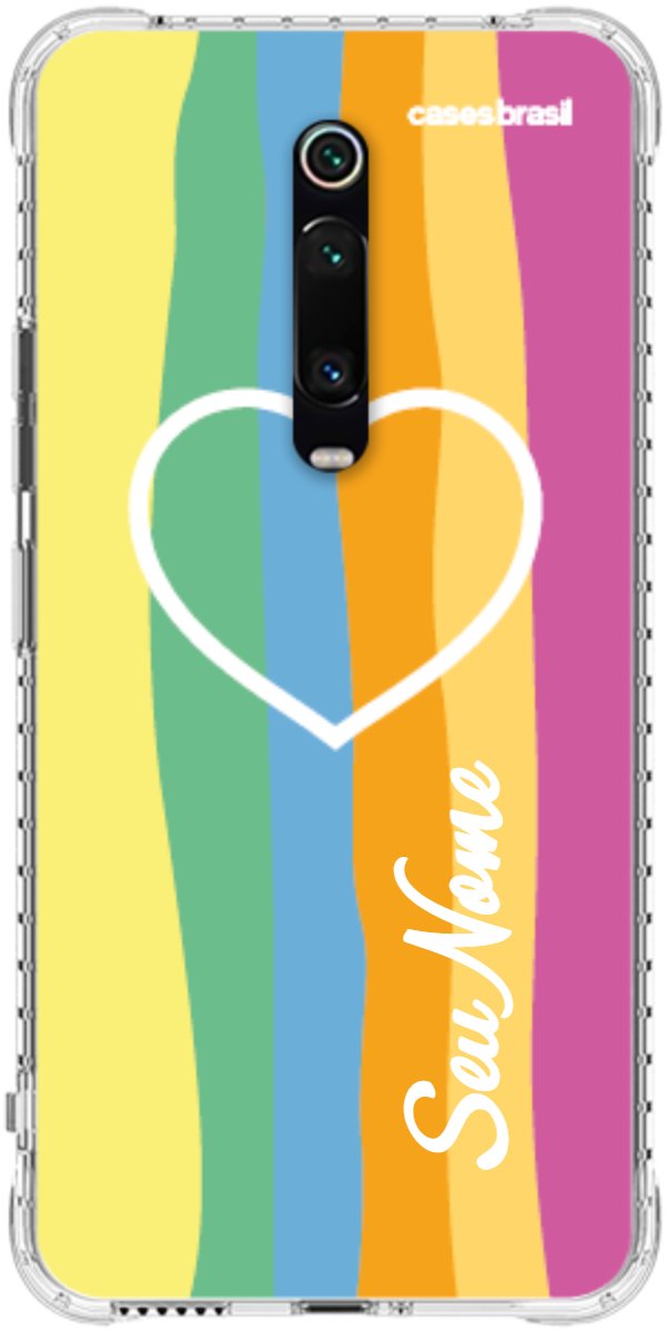 Capinha para Celular Coração delicado Arco-íris Vertical