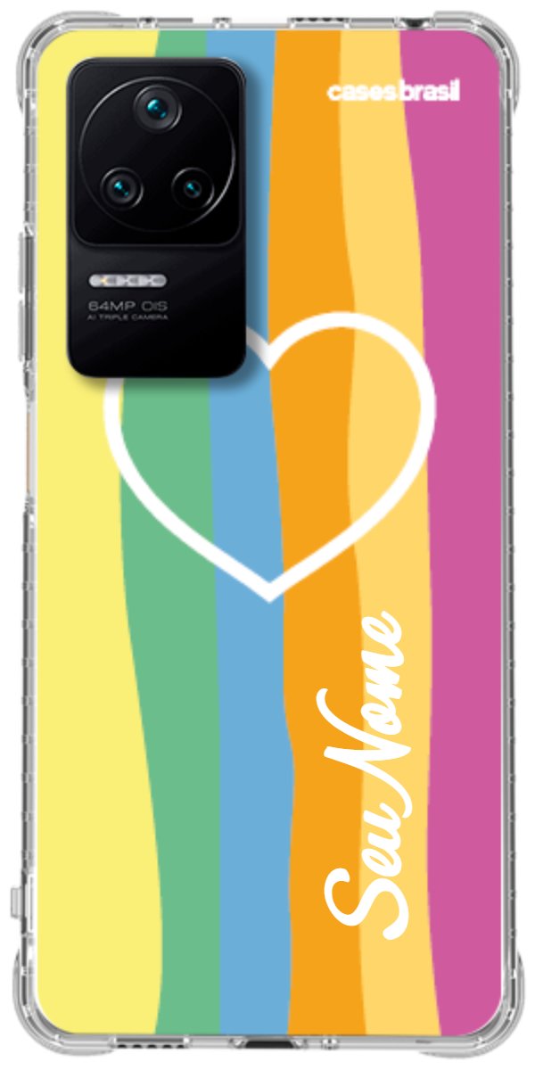 Capinha para Celular Coração delicado Arco-íris Vertical