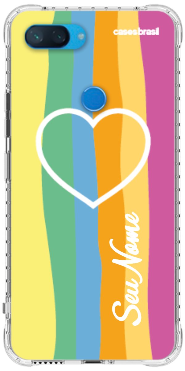 Capinha para Celular Coração delicado Arco-íris Vertical