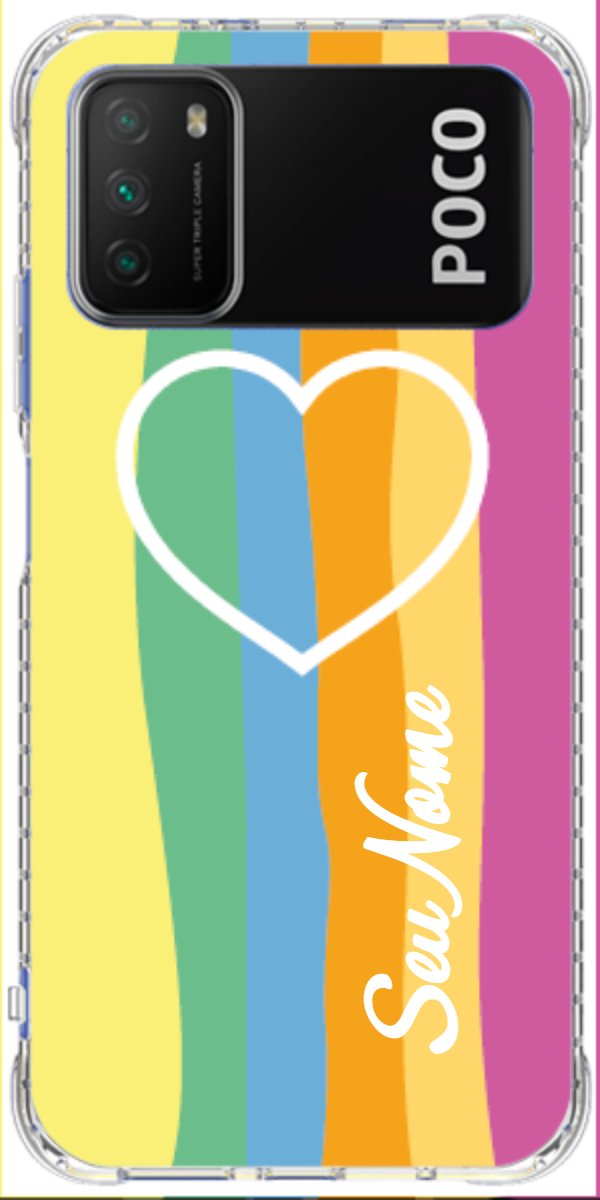 Capinha para Celular Coração delicado Arco-íris Vertical