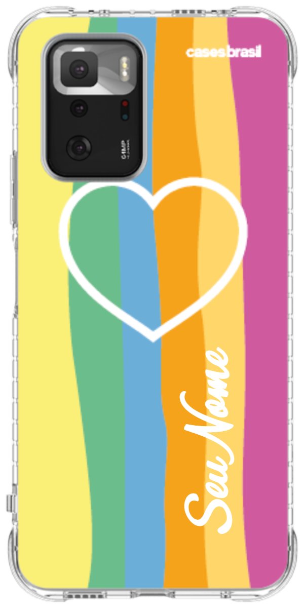 Capinha para Celular Coração delicado Arco-íris Vertical