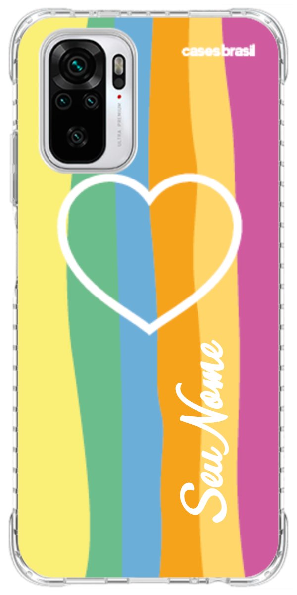 Capinha para Celular Coração delicado Arco-íris Vertical