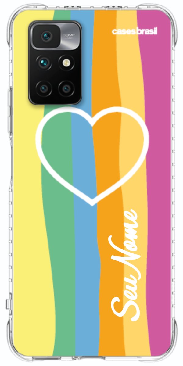 Capinha para Celular Coração delicado Arco-íris Vertical