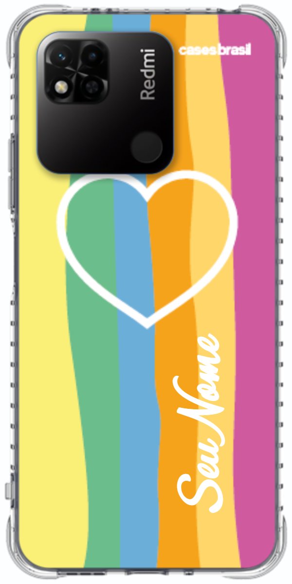 Capinha para Celular Coração delicado Arco-íris Vertical