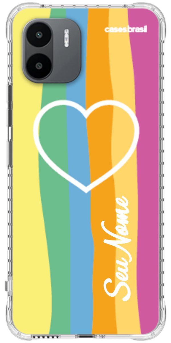 Capinha para Celular Coração delicado Arco-íris Vertical