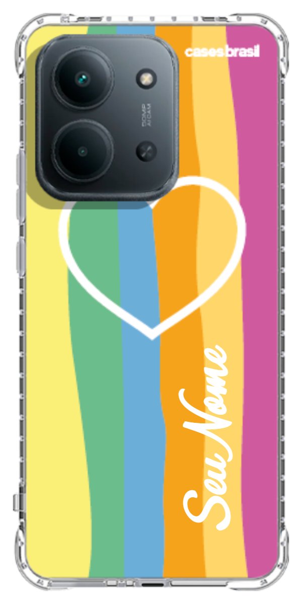 Capinha para Celular Coração delicado Arco-íris Vertical