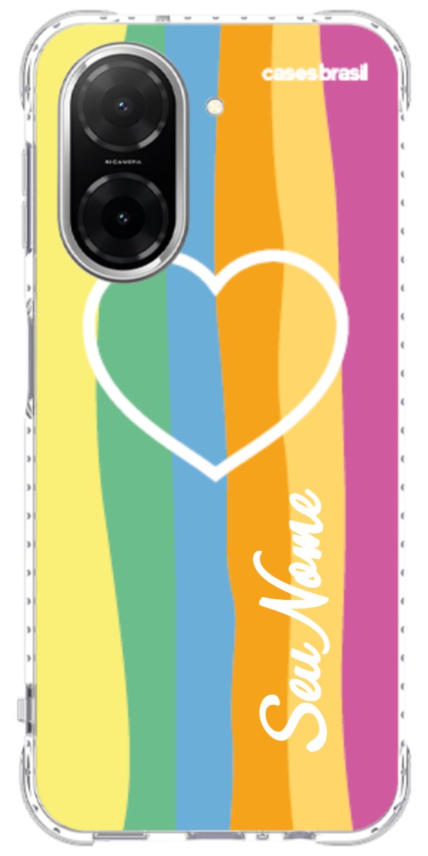 Capinha para Celular Coração delicado Arco-íris Vertical