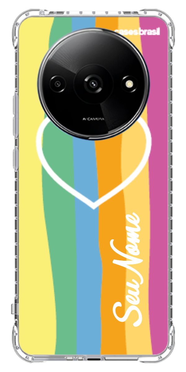 Capinha para Celular Coração delicado Arco-íris Vertical