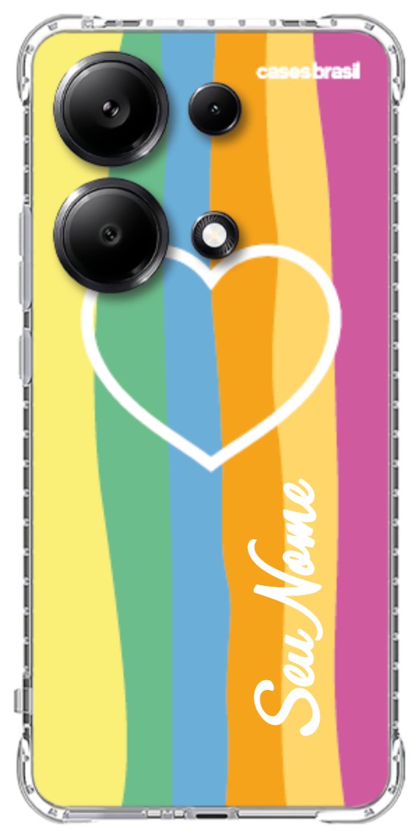 Capinha para Celular Coração delicado Arco-íris Vertical