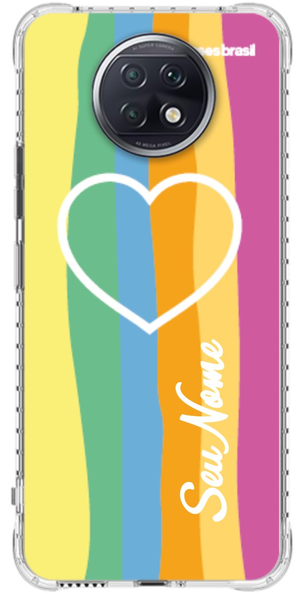 Capinha para Celular Coração delicado Arco-íris Vertical