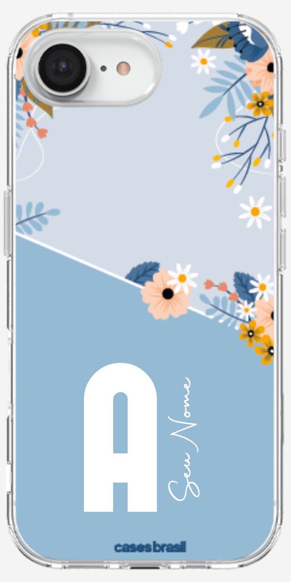 Capinha para Celular Ramo de Flores Azul