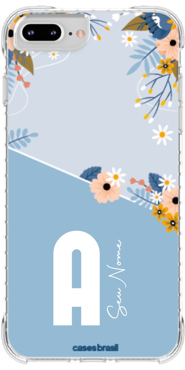 Capinha para Celular Ramo de Flores Azul