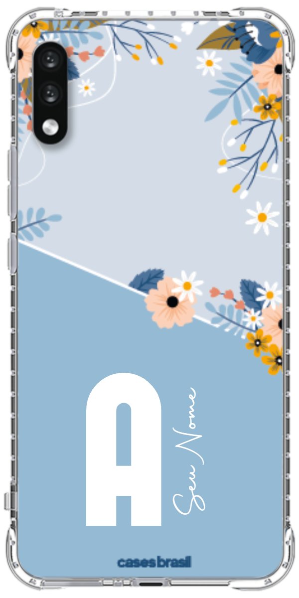 Capinha para Celular Ramo de Flores Azul