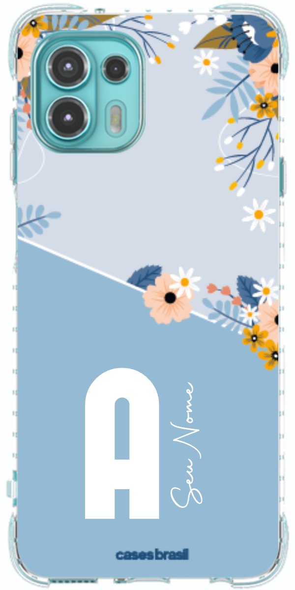 Capinha para Celular Ramo de Flores Azul