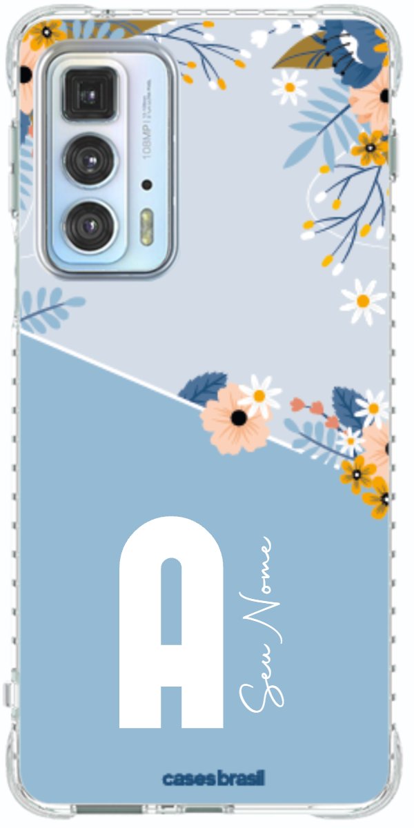 Capinha para Celular Ramo de Flores Azul