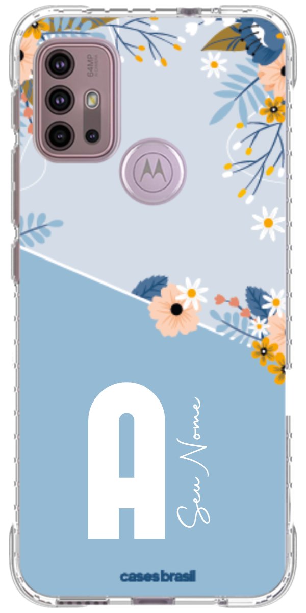 Capinha para Celular Ramo de Flores Azul