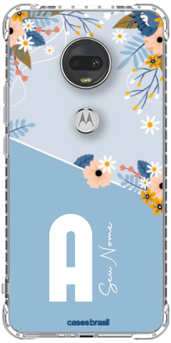 Capinha para Celular Ramo de Flores Azul