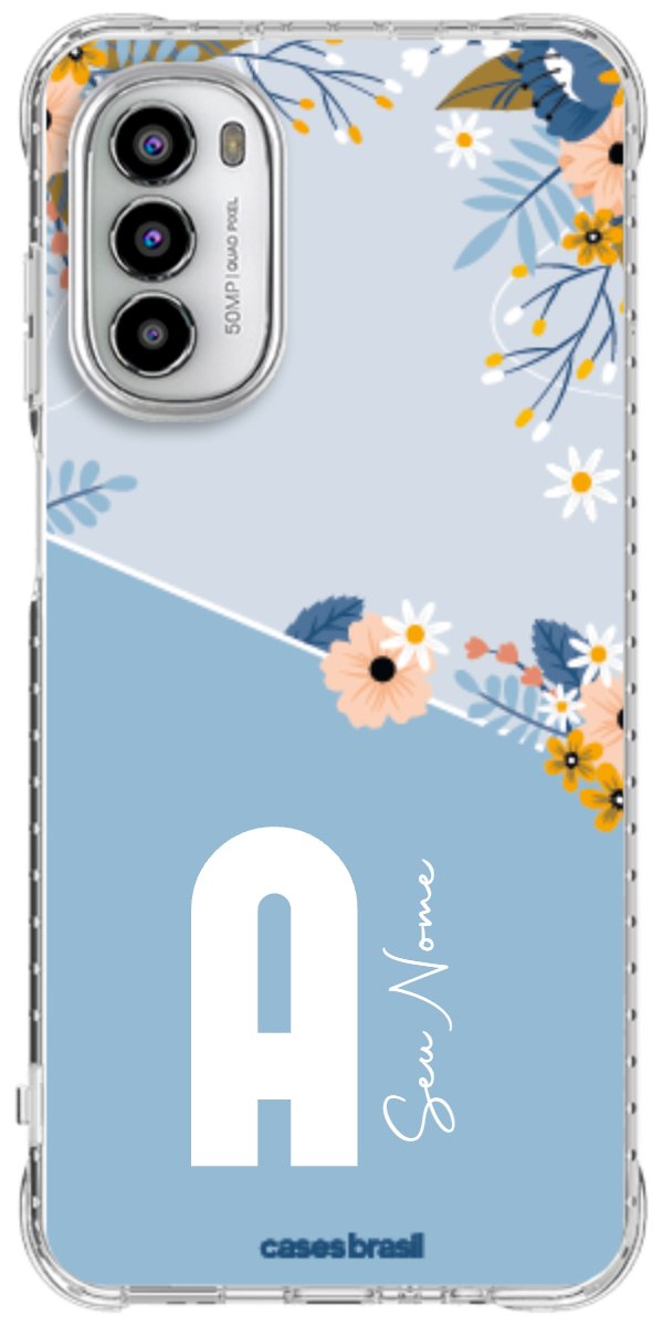 Capinha para Celular Ramo de Flores Azul