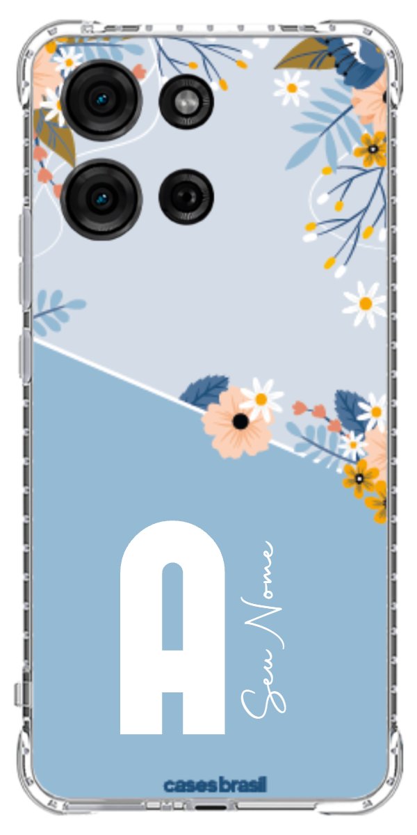 Capinha para Celular Ramo de Flores Azul