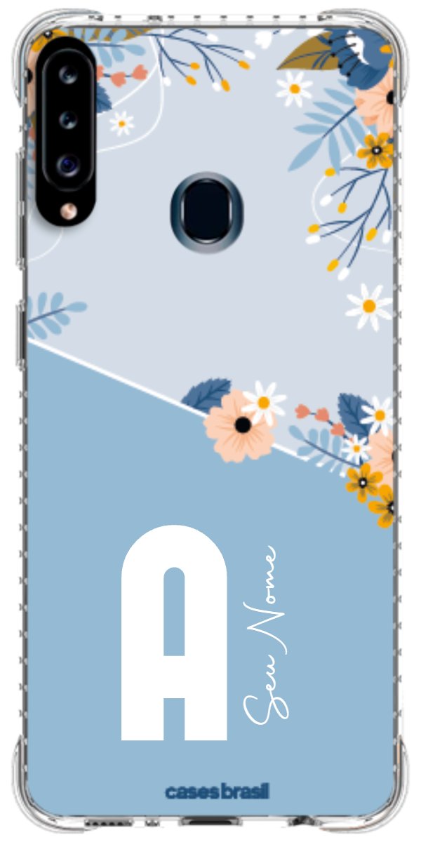 Capinha para Celular Ramo de Flores Azul