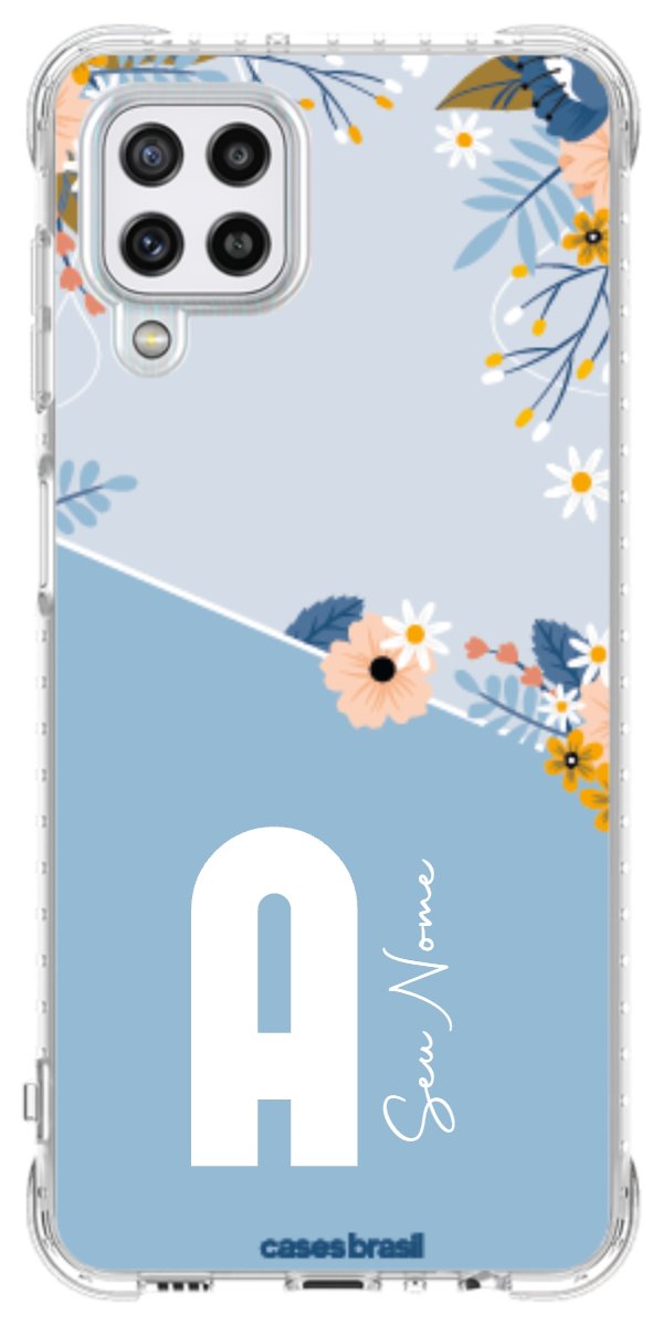 Capinha para Celular Ramo de Flores Azul