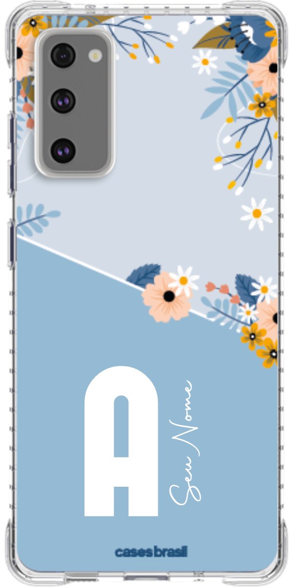 Capinha para Celular Ramo de Flores Azul