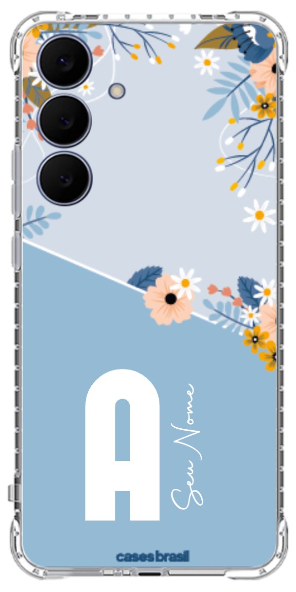 Capinha para Celular Ramo de Flores Azul