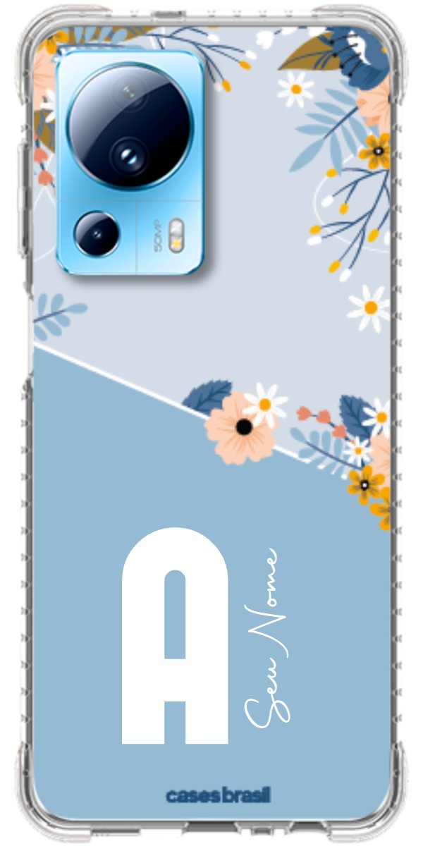 Capinha para Celular Ramo de Flores Azul