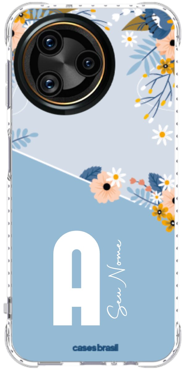 Capinha para Celular Ramo de Flores Azul