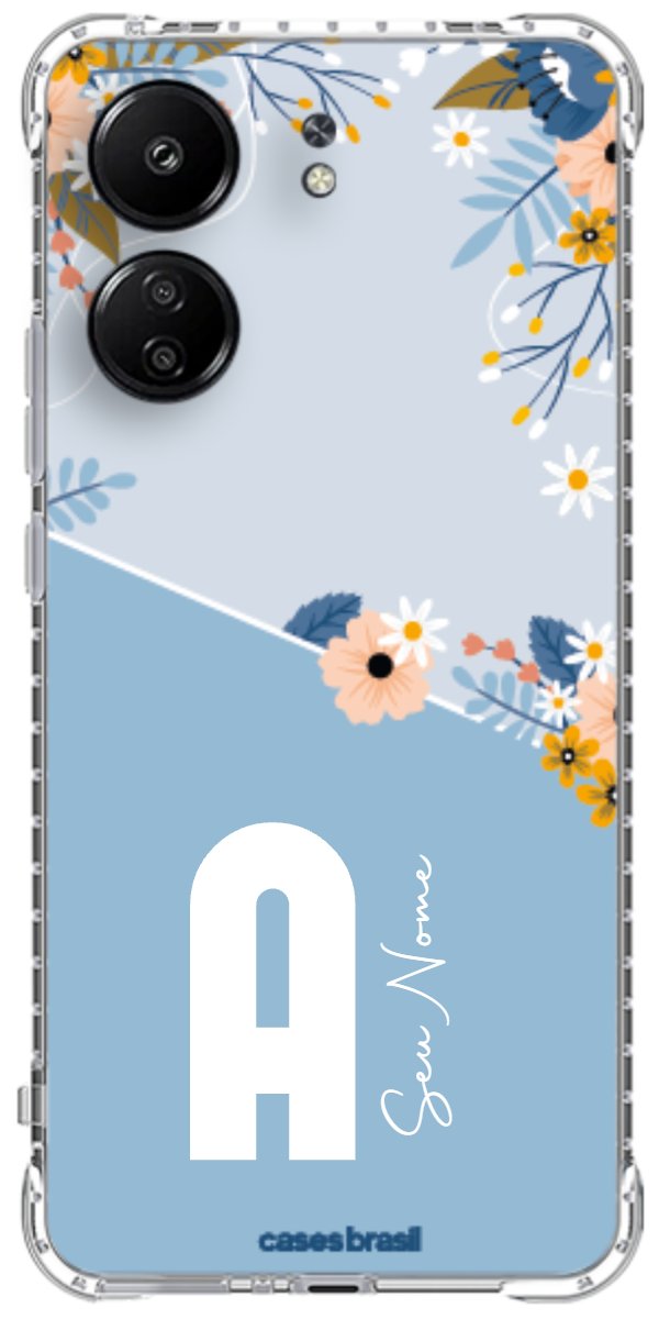 Capinha para Celular Ramo de Flores Azul
