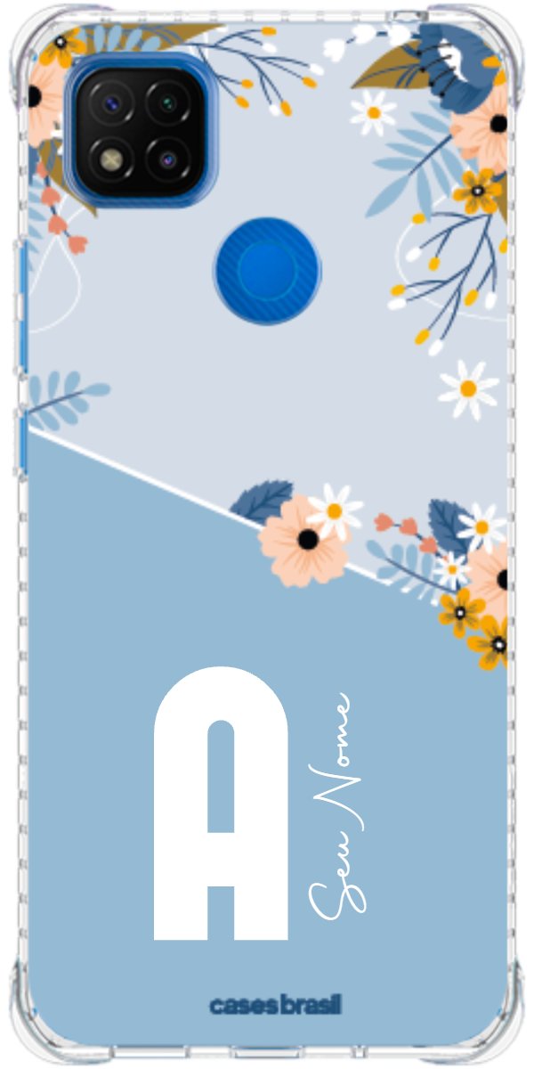Capinha para Celular Ramo de Flores Azul