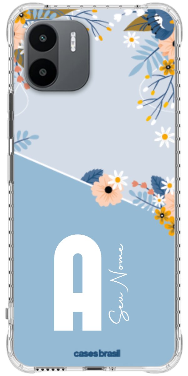 Capinha para Celular Ramo de Flores Azul