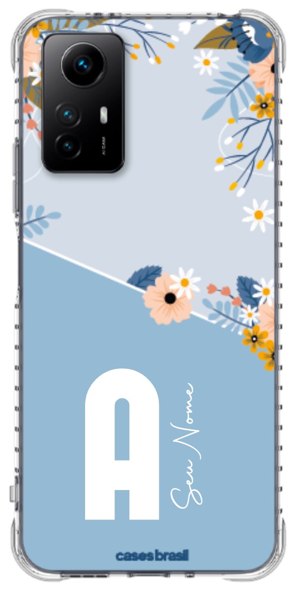 Capinha para Celular Ramo de Flores Azul
