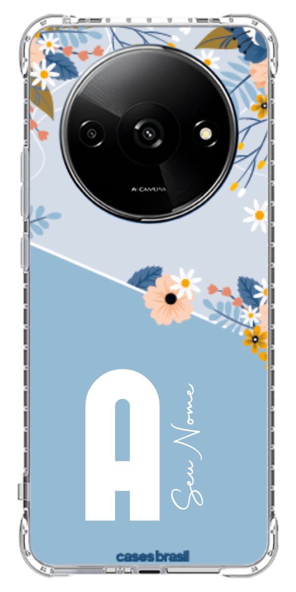 Capinha para Celular Ramo de Flores Azul