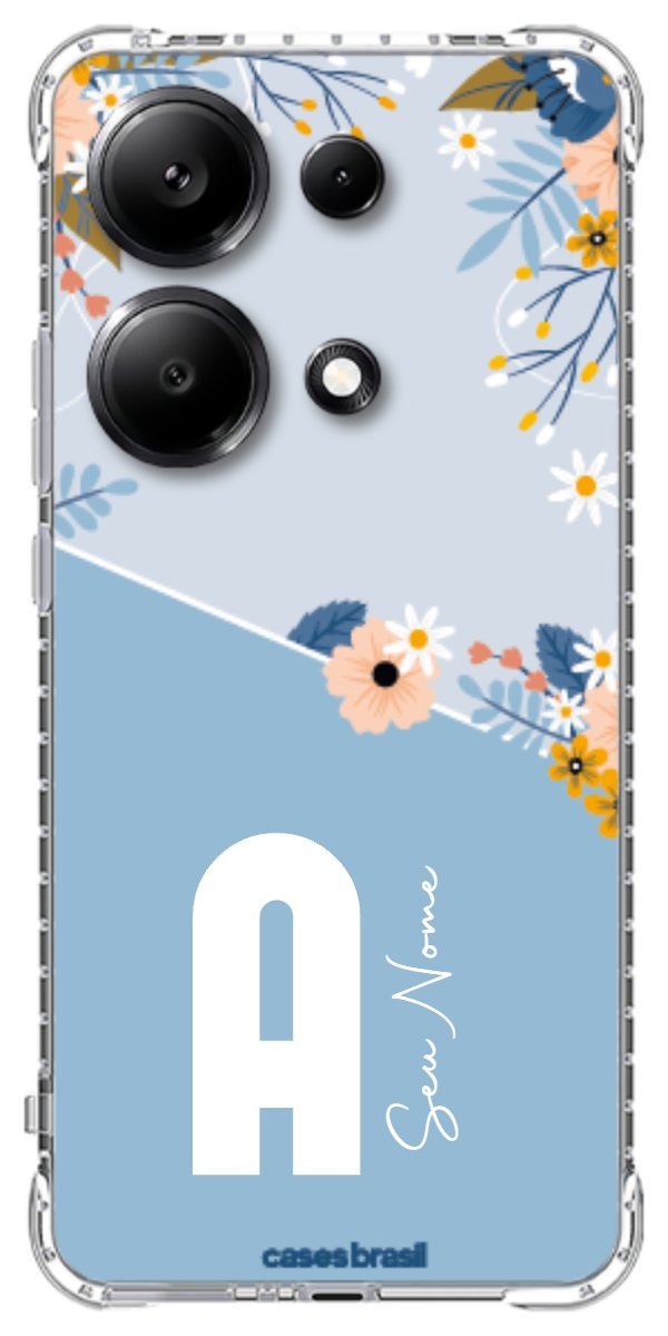 Capinha para Celular Ramo de Flores Azul