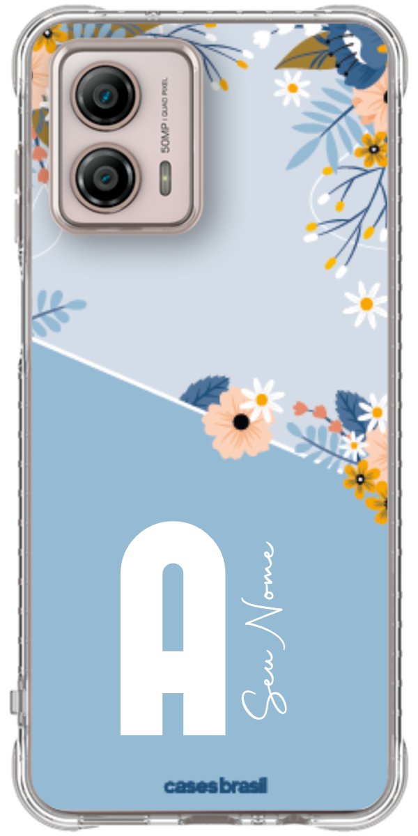 Capinha para Celular Ramo de Flores Azul
