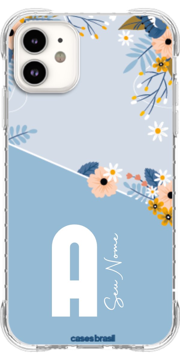 Capinha para Celular Ramo de Flores Azul