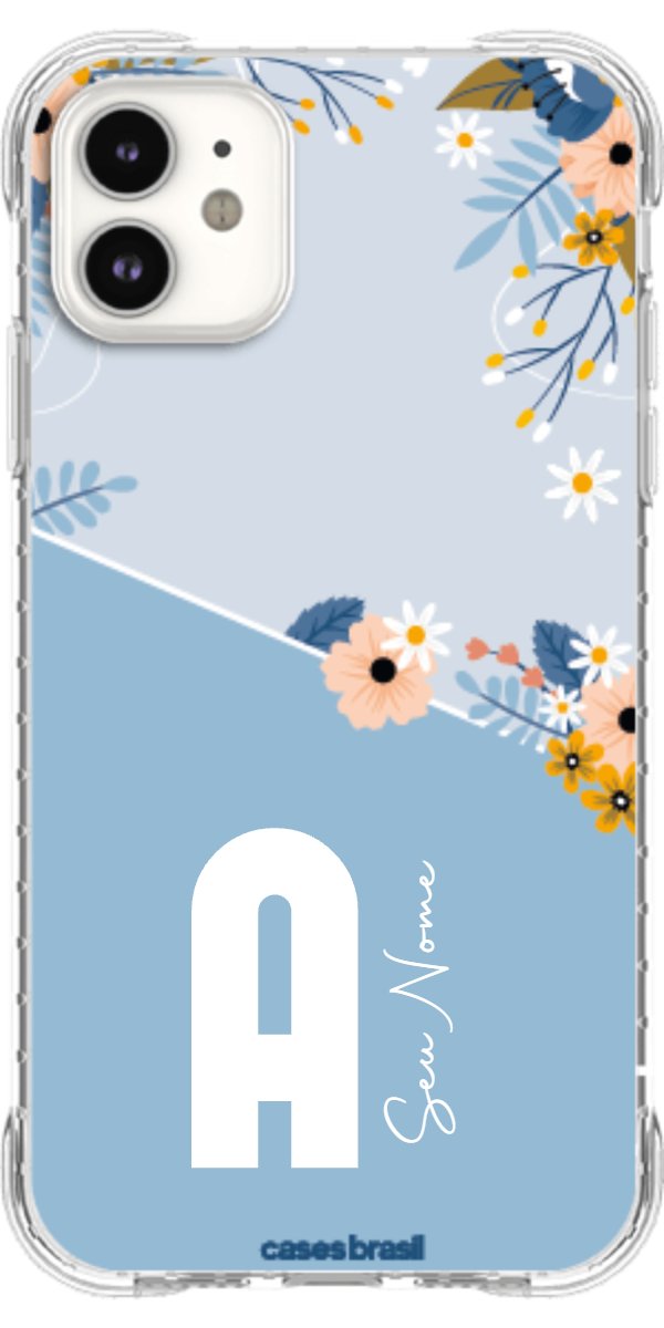Capinha para Celular Ramo de Flores Azul