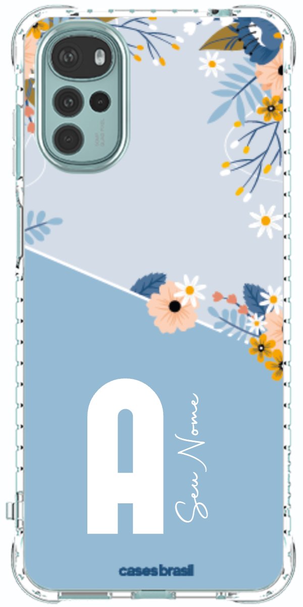Capinha para Celular Ramo de Flores Azul