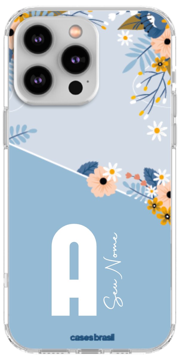 Capinha para Celular Ramo de Flores Azul
