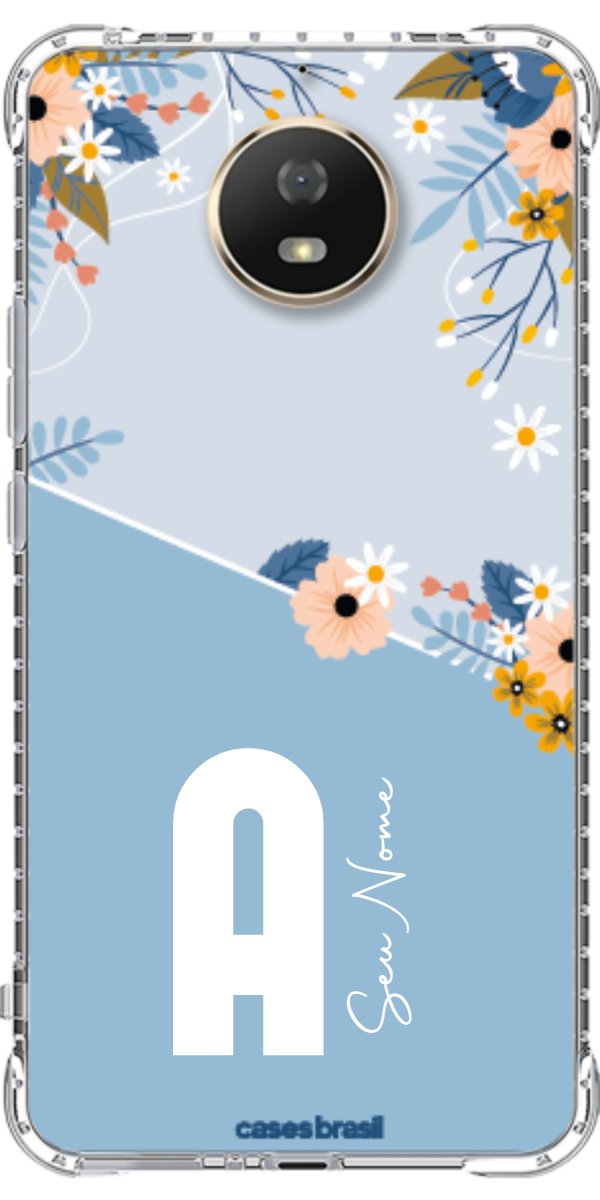 Capinha para Celular Ramo de Flores Azul