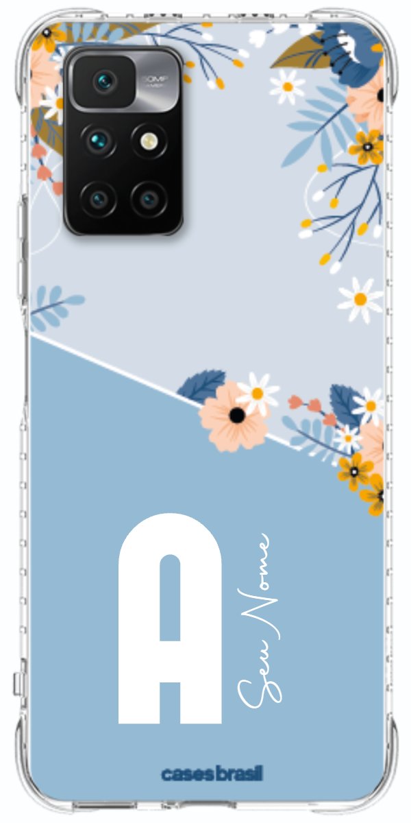 Capinha para Celular Ramo de Flores Azul